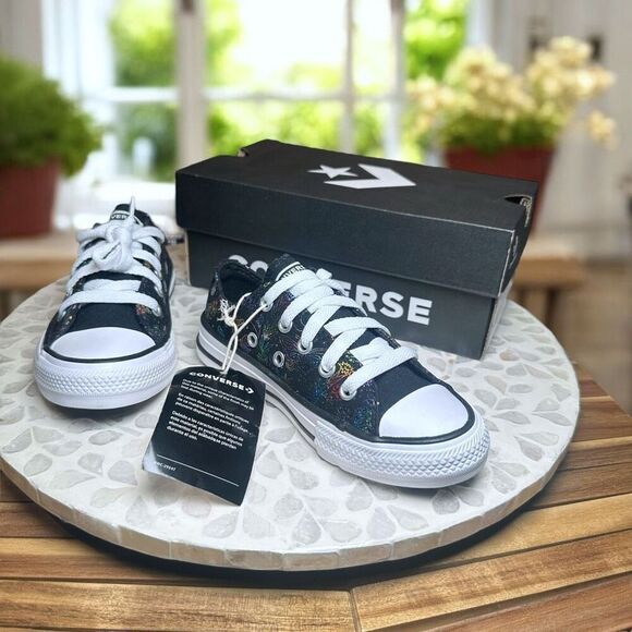 Converse Chuck Taylor All Star CTAS Low PS “Butterfly Shine” Kids Size 11 - Picture 2 of 15